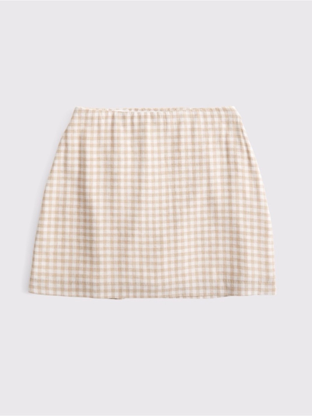 Abercrombie Curve Love Linen-Blend Gingham Skort NWT